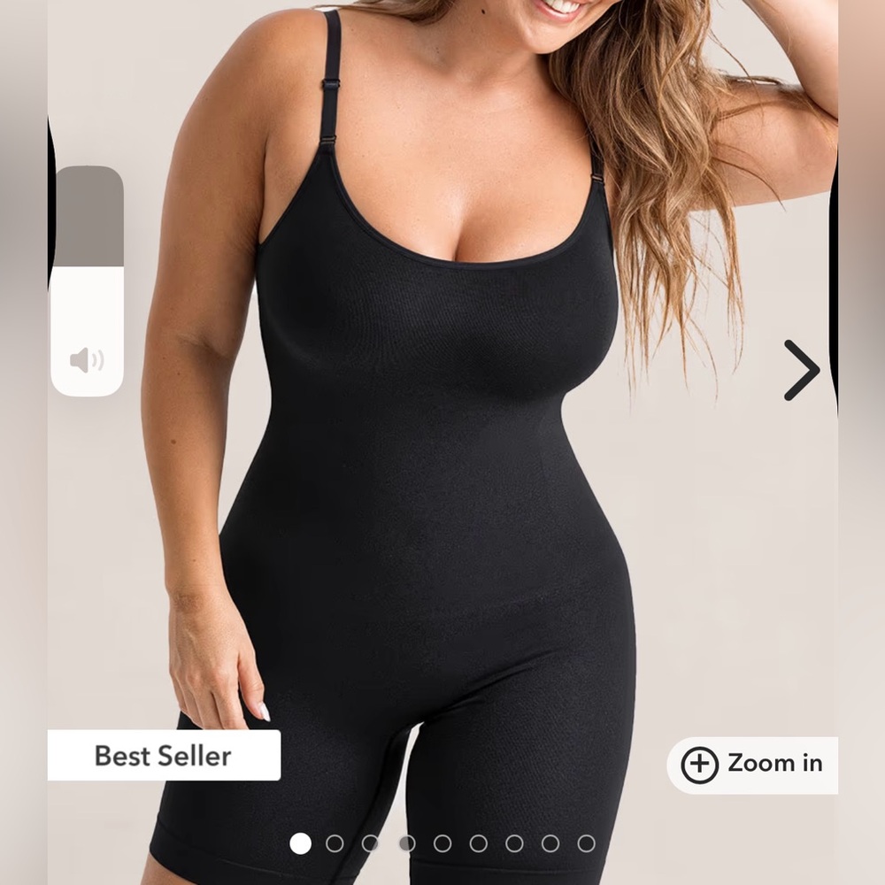 Shapermint Essentials All Day Every Day Scoop Neck Mid-Thigh Bodysuit